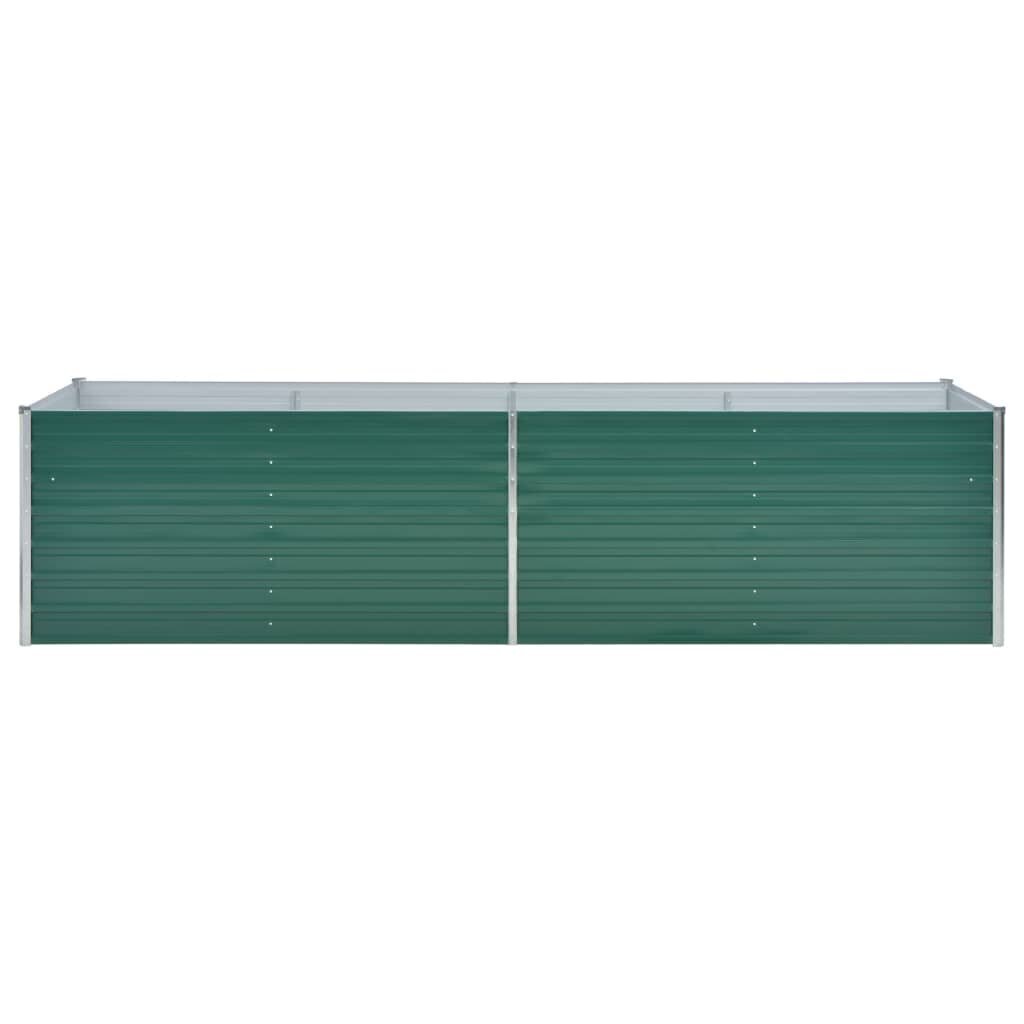 vidaXL Korotettu kukkalaatikko galvanoitu teräs 320x80x77 cm vihreä hinta ja tiedot | Kukkalaatikot | hobbyhall.fi