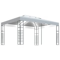 vidaXL Huvimaja LED-valonauhoilla 4x3x2,7 m valkoinen hinta ja tiedot | Puutarhapaviljongit | hobbyhall.fi