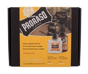 Proraso Duo Pack Wood & Spice Beard Balm & Shampoo Parranhoitosetti hinta ja tiedot | Parranajo ja karvanpoisto | hobbyhall.fi