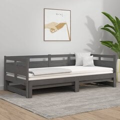 vidaXL Sohvasänky ulosvedettävä harmaa täysi mänty 2x (80x200) cm hinta ja tiedot | Sängyt | hobbyhall.fi