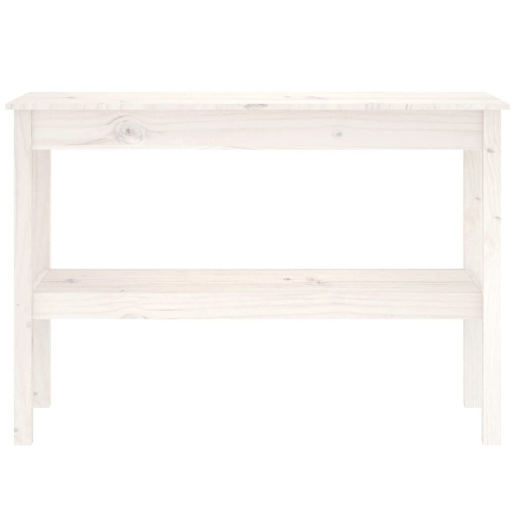 vidaXL Konsolipöytä valkoinen 110x40x75 cm täysi mänty hinta ja tiedot | Sivupöydät | hobbyhall.fi