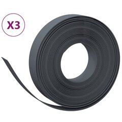 vidaXL Puutarhareunukset 3 kpl harmaa 10 m 10 cm polyeteeni hinta ja tiedot | Aidat ja tarvikkeet | hobbyhall.fi