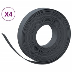vidaXL Puutarhareunukset 4 kpl harmaa 10 m 10 cm polyeteeni hinta ja tiedot | Aidat ja tarvikkeet | hobbyhall.fi