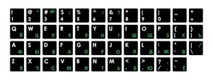 Mocco-näppäimistösauvat ENG / RU Laminoidulla vedenpitävällä tasolla musta/vihreä hinta ja tiedot | Mocco Tietokoneet ja pelaaminen | hobbyhall.fi