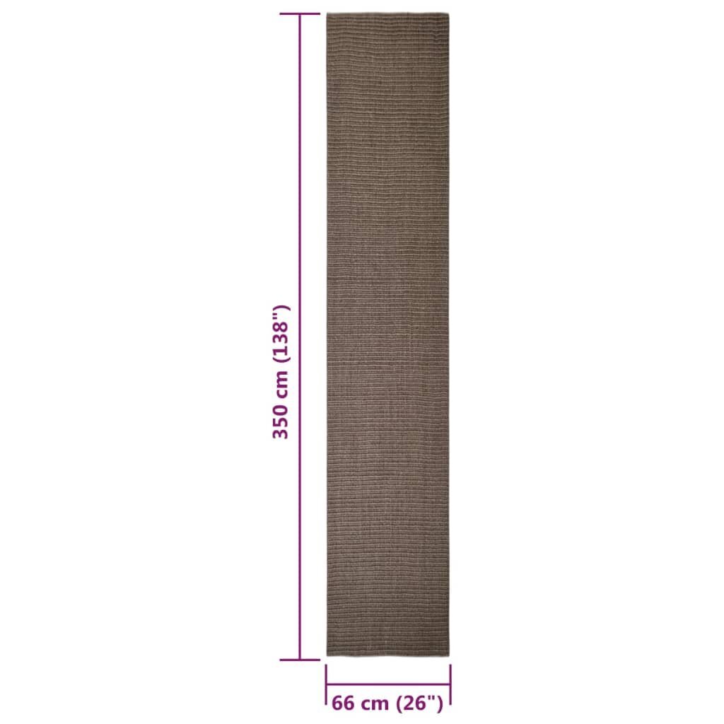 vidaXL Matto luonnollinen sisal 66x350 cm ruskea hinta ja tiedot | Isot matot | hobbyhall.fi