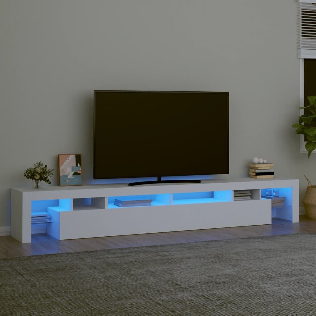 vidaXL TV-taso LED-valoilla valkoinen 260x36,5x40 cm hinta ja tiedot | TV-tasot | hobbyhall.fi