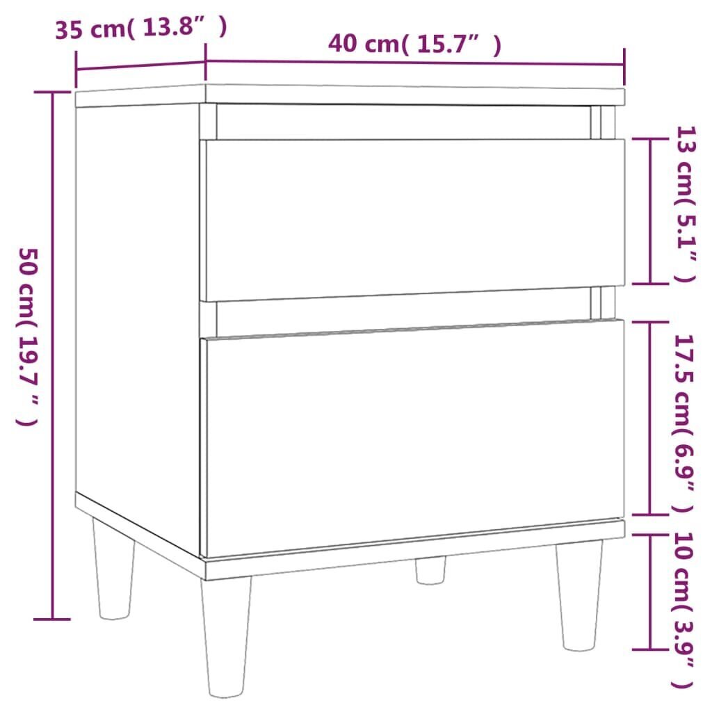 vidaXL Yöpöytä savutammi 40x35x50 cm hinta ja tiedot | Yöpöydät | hobbyhall.fi