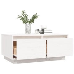 vidaXL Sohvapöytä valkoinen 80x50x35 cm täysi mänty hinta ja tiedot | Sohvapöydät | hobbyhall.fi