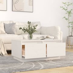 vidaXL Sohvapöytä valkoinen 80x50x35 cm täysi mänty hinta ja tiedot | Sohvapöydät | hobbyhall.fi