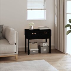 vidaXL Sivupöytä musta 76,5x40x75 cm täysi mänty hinta ja tiedot | Sohvapöydät | hobbyhall.fi