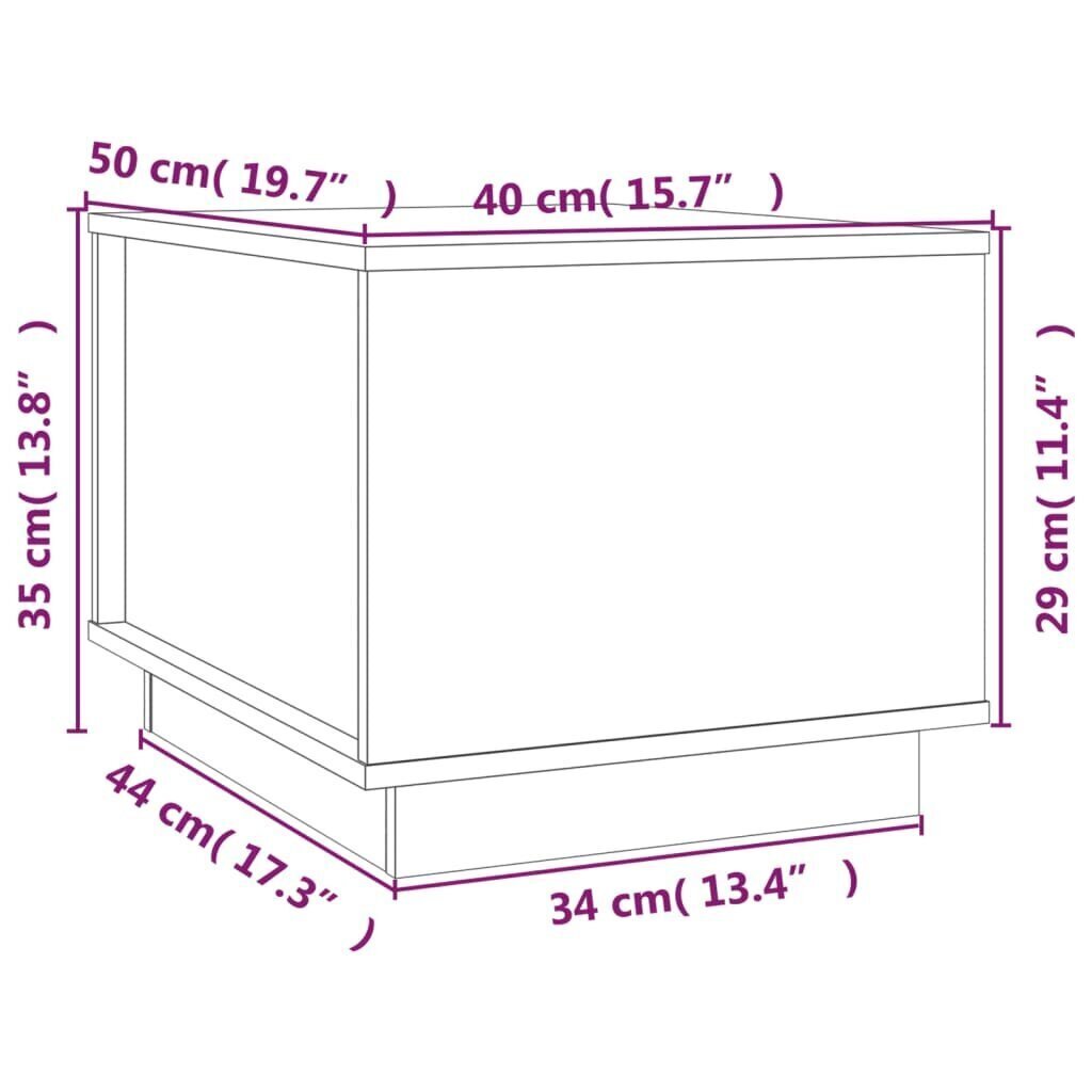 vidaXL Sohvapöytä harmaa 40x50x35 cm täysmänty hinta ja tiedot | Sohvapöydät | hobbyhall.fi