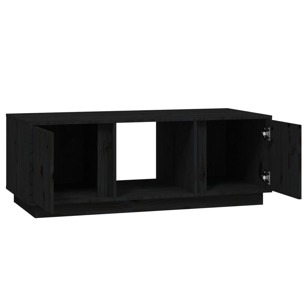 vidaXL Sohvapöytä musta 110x50x40 cm täysmänty hinta ja tiedot | Sohvapöydät | hobbyhall.fi