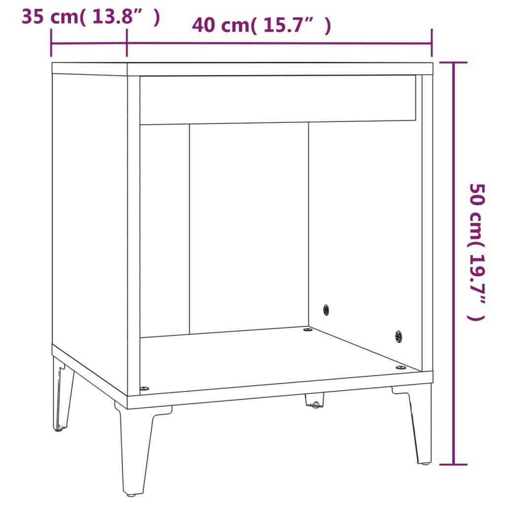 vidaXL Yöpöytä ruskea tammi 40x35x50 cm hinta ja tiedot | Yöpöydät | hobbyhall.fi