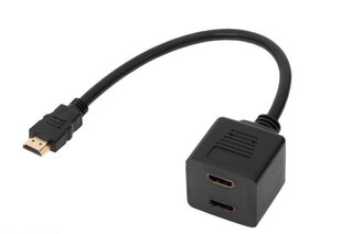 HDMI-pistoke, 2 x pistorasia-adapteri 30 cm:n kaapelilla hinta ja tiedot | Kaapelit ja adapterit | hobbyhall.fi