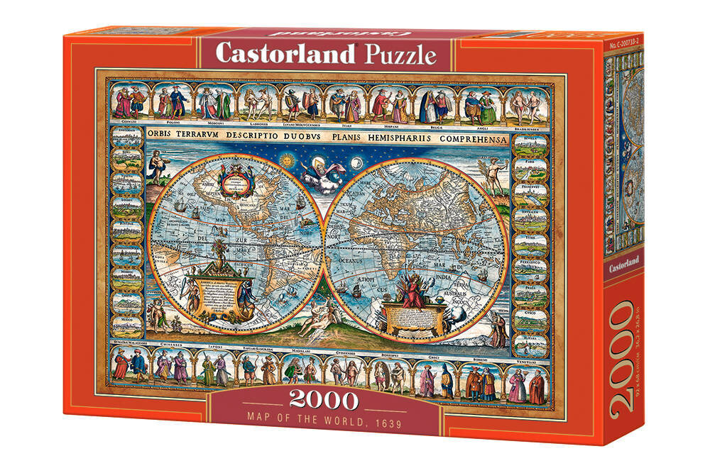 Castorland palapeli maailmankartta, 1639, 2000 kpl. hinta ja tiedot | Palapelit | hobbyhall.fi