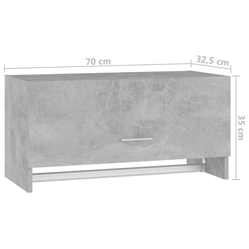 vidaXL Vaatekaappi, betoninharmaa, 70x32,5x35 cm hinta ja tiedot | Kaapit | hobbyhall.fi