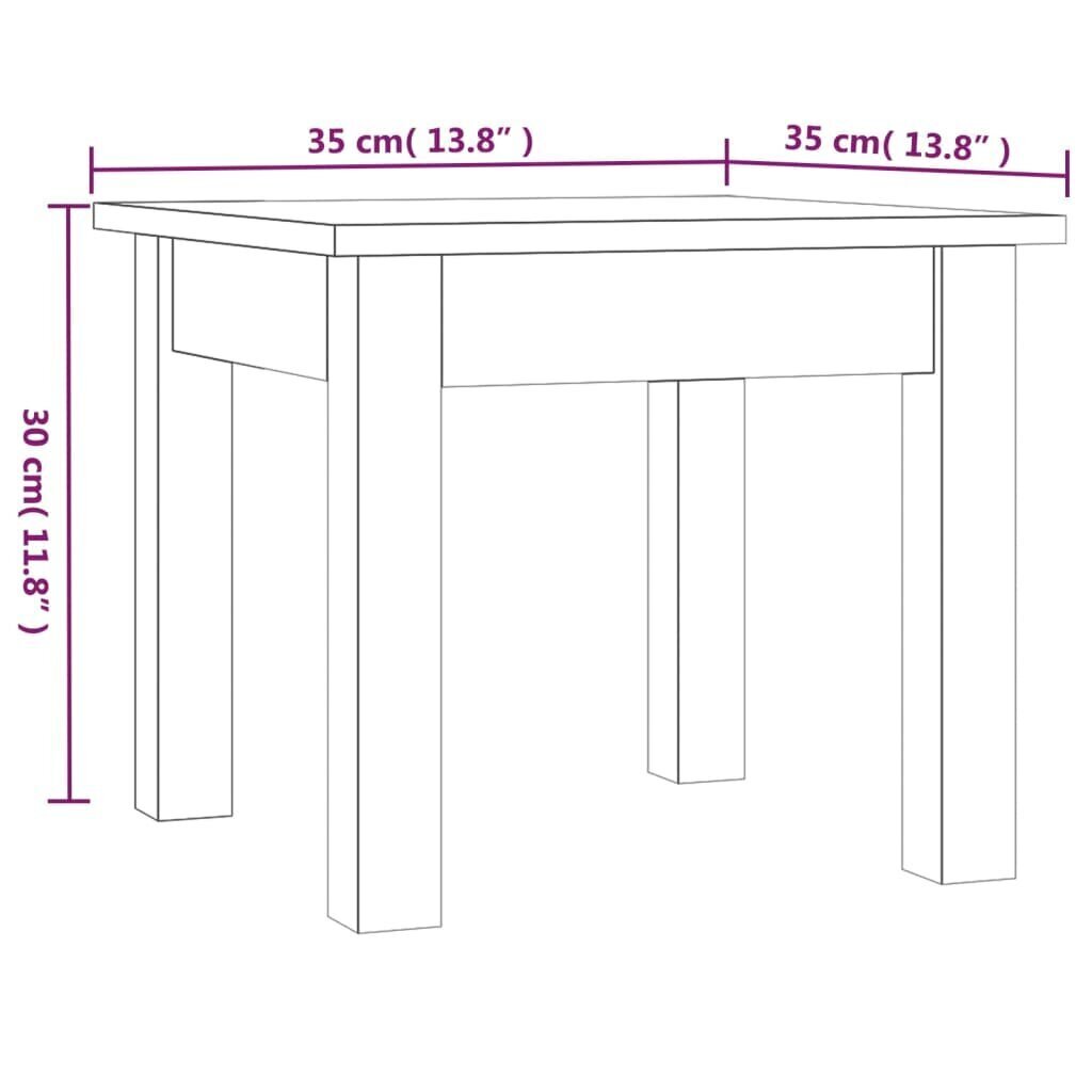 vidaXL Sohvapöytä harmaa 35x35x30 cm täysi mänty hinta ja tiedot | Sohvapöydät | hobbyhall.fi