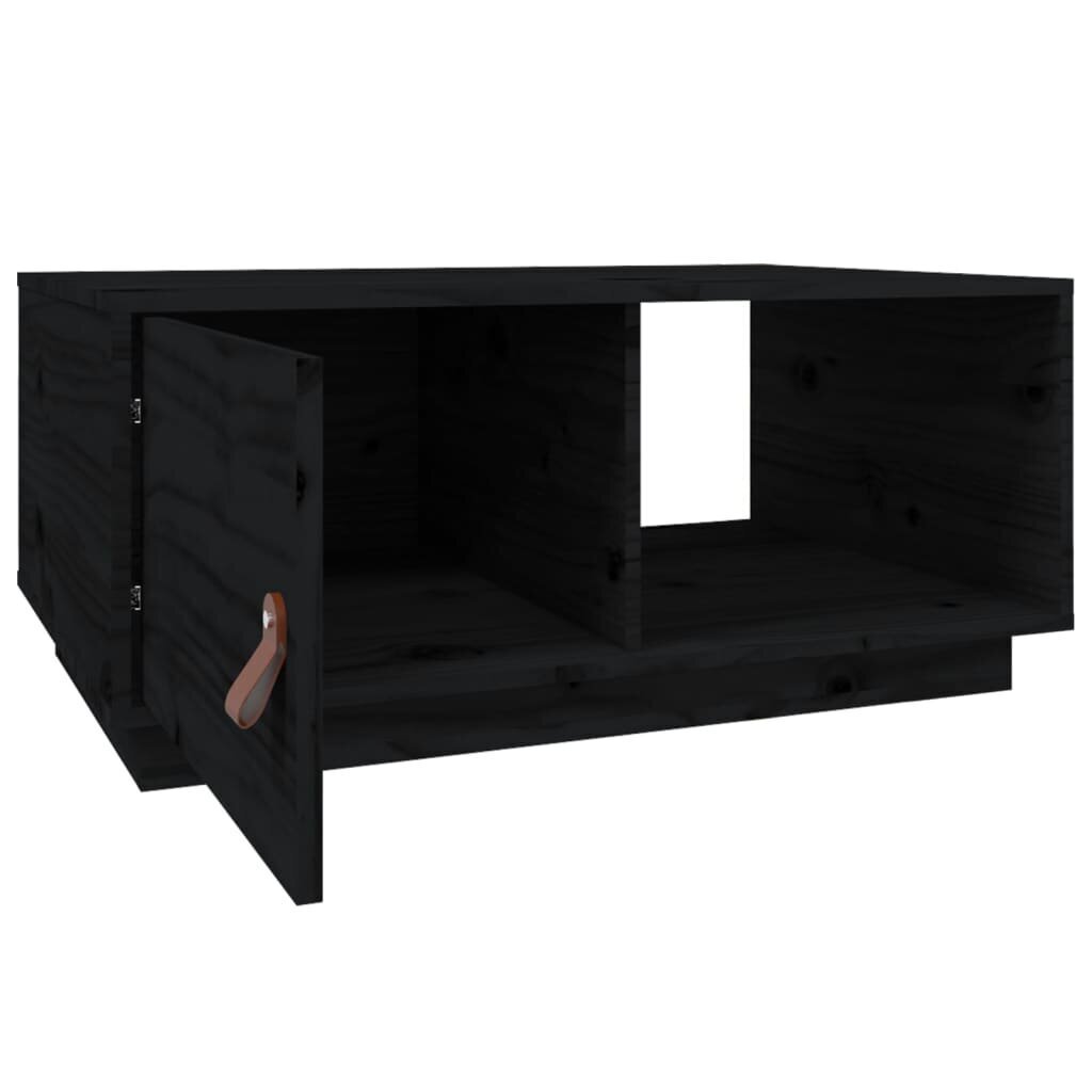 vidaXL Sohvapöytä musta 80x50x35,5 cm täysi mänty hinta ja tiedot | Sohvapöydät | hobbyhall.fi