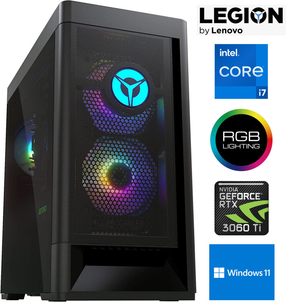 Lenovo Legion T5 i7-11700 8GB 512GB SSD RTX 3060 Ti Windows 11 hinta ja tiedot | Pöytätietokoneet | hobbyhall.fi