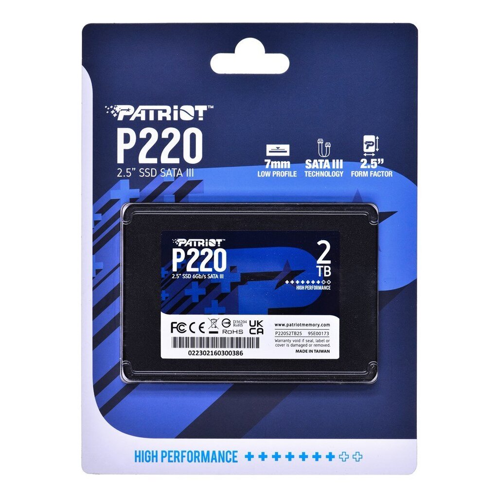 Patriot P220 2TB SSD hinta ja tiedot | Kovalevyt | hobbyhall.fi