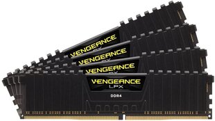 Corsair Vengeance LPX, 64GB (4x16GB), DDR4, 2400MHz DRAM 2400MHz C14 Memory Kit - Black hinta ja tiedot | Muisti (RAM) | hobbyhall.fi