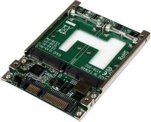 StarTech Dual mSATA SSD to 2.5” SATA RAID Adapter Converter (25SAT22MSAT) hinta ja tiedot | Komponenttien lisätarvikkeet | hobbyhall.fi