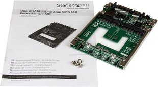StarTech Dual mSATA SSD to 2.5” SATA RAID Adapter Converter (25SAT22MSAT) hinta ja tiedot | StarTech Tietokoneet ja pelaaminen | hobbyhall.fi