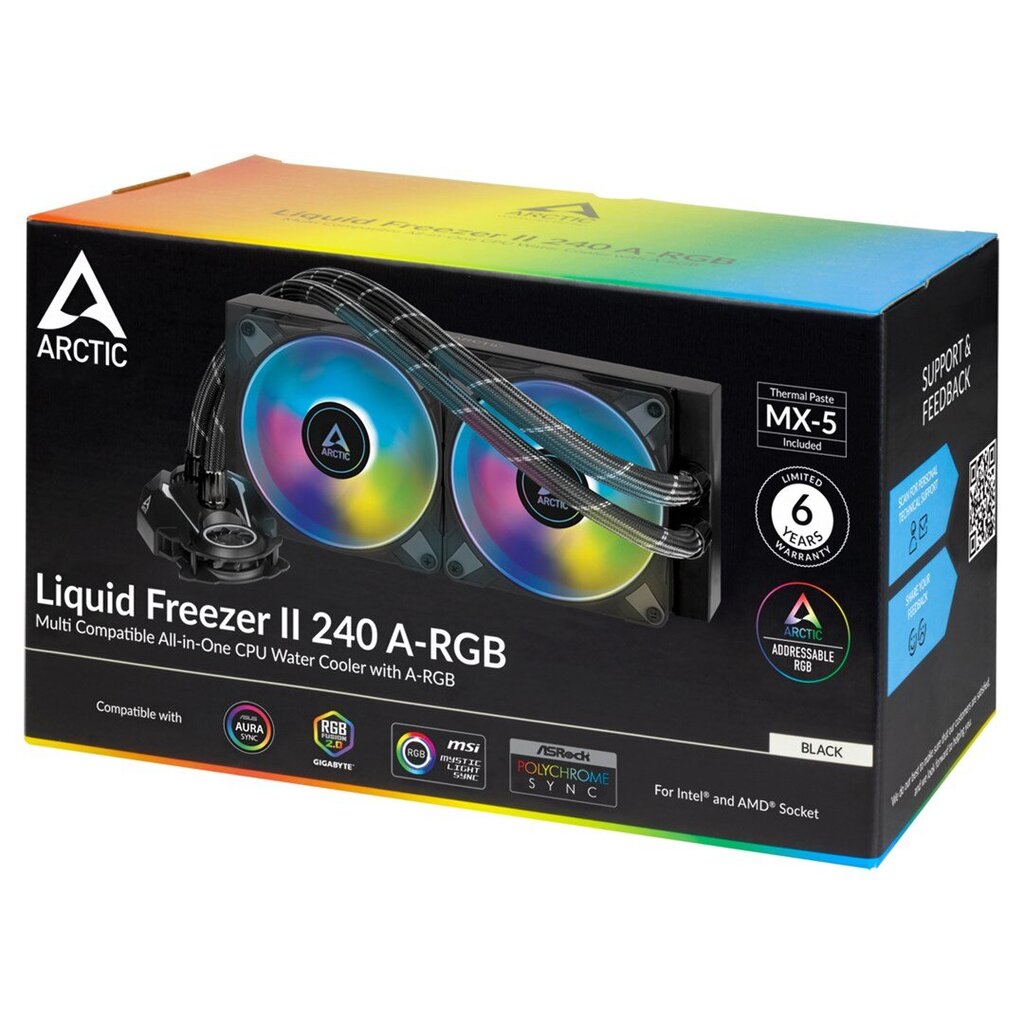 Arctic Liquid Freezer II 240 A-RGB ACFRE00093A hinta ja tiedot | Prosessorin jäähdyttimet | hobbyhall.fi