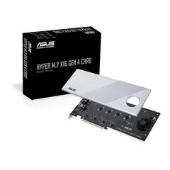 Asus Hyper M.2 X16 GEN 4 M.2 Card - PCIe 4.0 x16 hinta ja tiedot | Ohjain- ja laajennuskortit | hobbyhall.fi