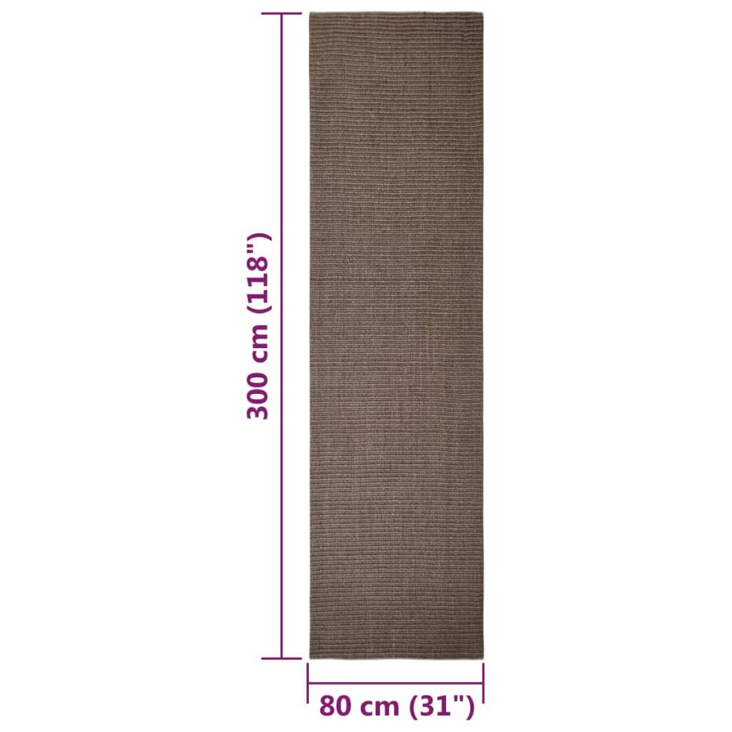 vidaXL Matto, 80x300 cm, ruskea hinta ja tiedot | Isot matot | hobbyhall.fi