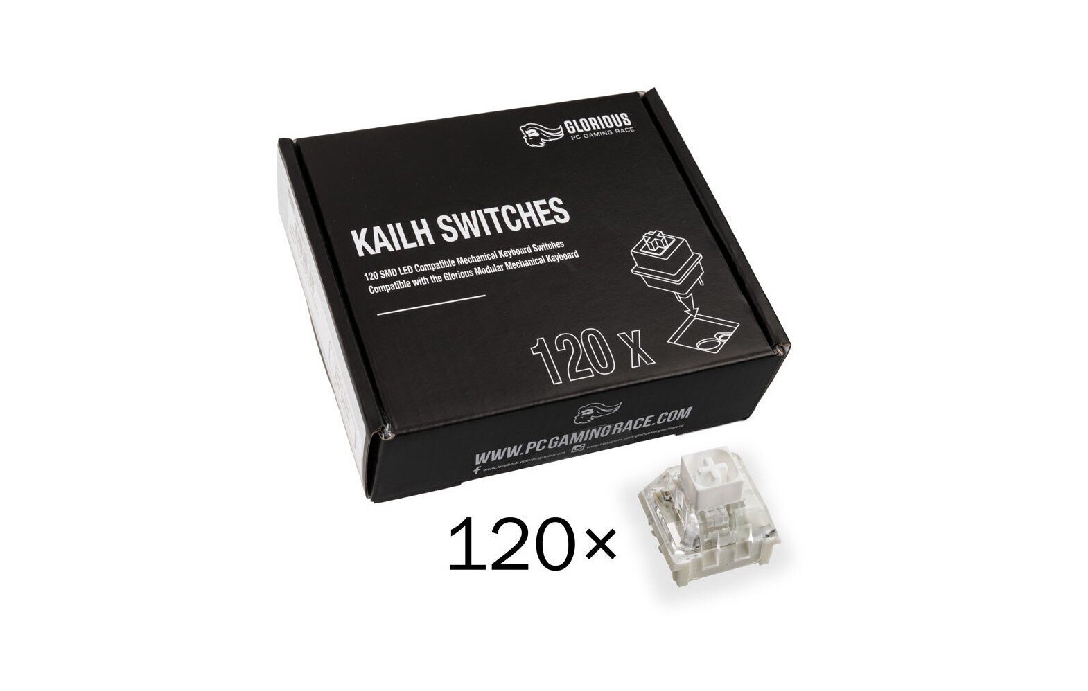 Glorious PC Gaming Race Kailh Box White Tactile & Clicky 120 vnt hinta ja tiedot | Näppäimistöt | hobbyhall.fi