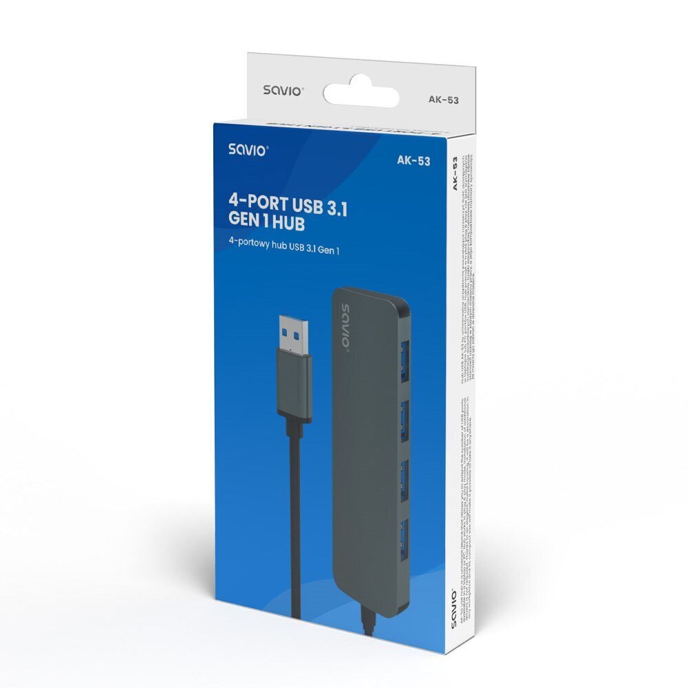 Savio AK-53 4-Port USB 3.1 Gen 1 hinta ja tiedot | Adapterit | hobbyhall.fi