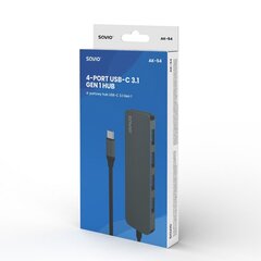 Savio AK-53 4-Port USB-C 3.1 Gen 1 hinta ja tiedot | Adapterit | hobbyhall.fi