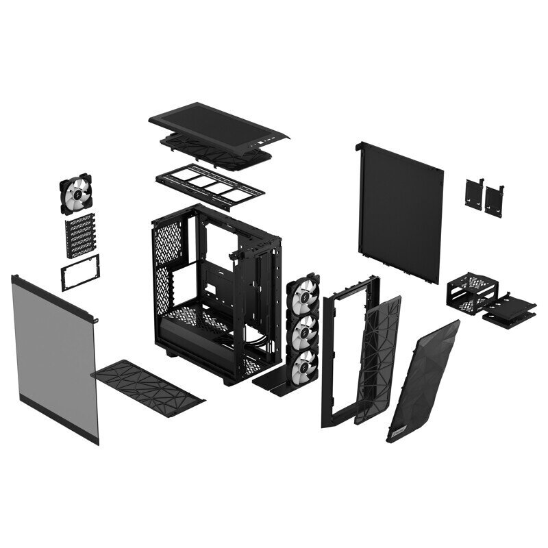 Fractal Design Meshify 2 Compact RGB Black TG Light Tint hinta ja tiedot | Tietokonekotelot | hobbyhall.fi