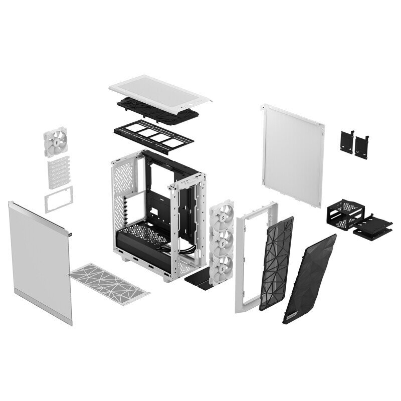 Fractal Design Meshify 2 Compact RGB White TG Clear hinta ja tiedot | Tietokonekotelot | hobbyhall.fi