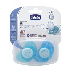 Silikonitutti Chicco Physio Air, sininen 0 kk, 2 kpl hinta ja tiedot | Tutit | hobbyhall.fi