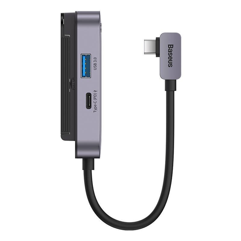 Hub 4in1 Baseus PadJoy Series USB-C to USB 3.0 + HDMI + USB-C PD + jack 3.5mm (Grey) hinta ja tiedot | Adapterit | hobbyhall.fi