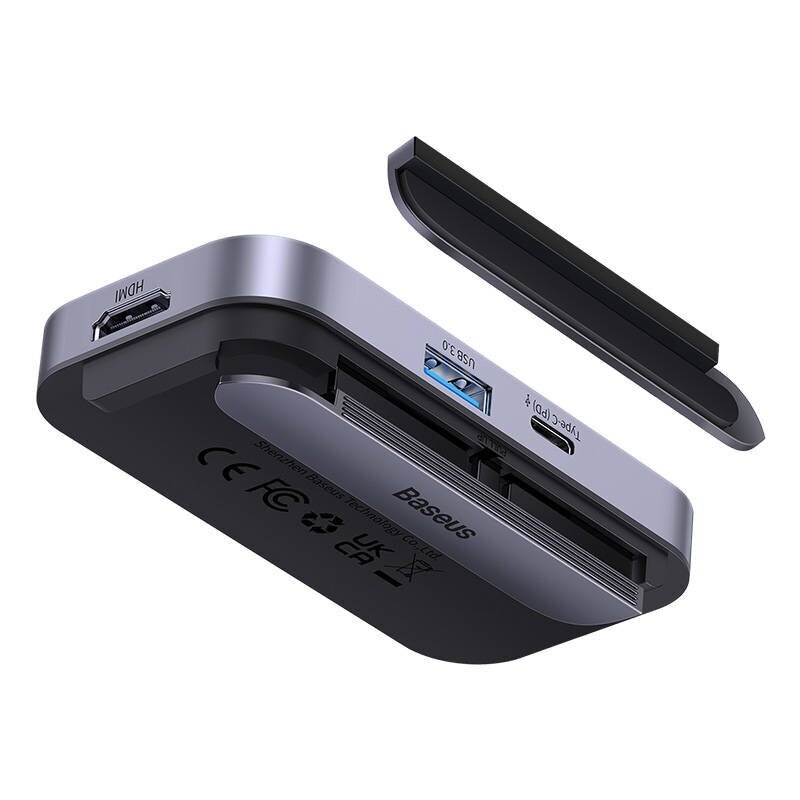 Hub 4in1 Baseus PadJoy Series USB-C to USB 3.0 + HDMI + USB-C PD + jack 3.5mm (Grey) hinta ja tiedot | Adapterit | hobbyhall.fi