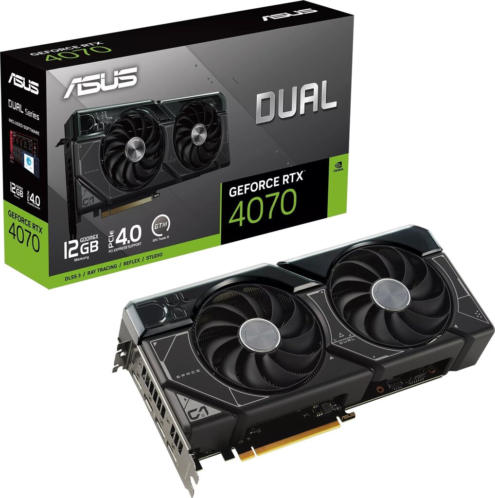 Asus Dual GeForce RTX 4070 12GB GDDR6X (DUAL-RTX4070-12G) hinta ja tiedot | Näytönohjaimet | hobbyhall.fi