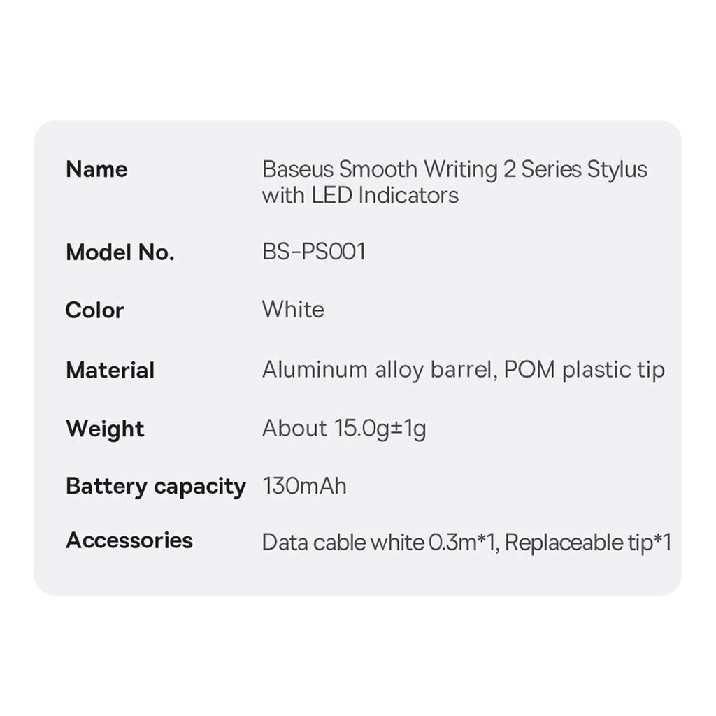 Baseus Smooth Writing 2 SXBC060502 hinta ja tiedot | Tablettien lisätarvikkeet | hobbyhall.fi