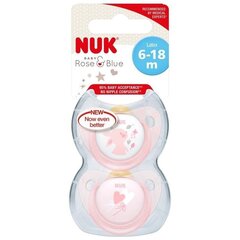 Lateksitutti NUK Baby Rose 6-18kk, 2 kpl. hinta ja tiedot | Tutit | hobbyhall.fi