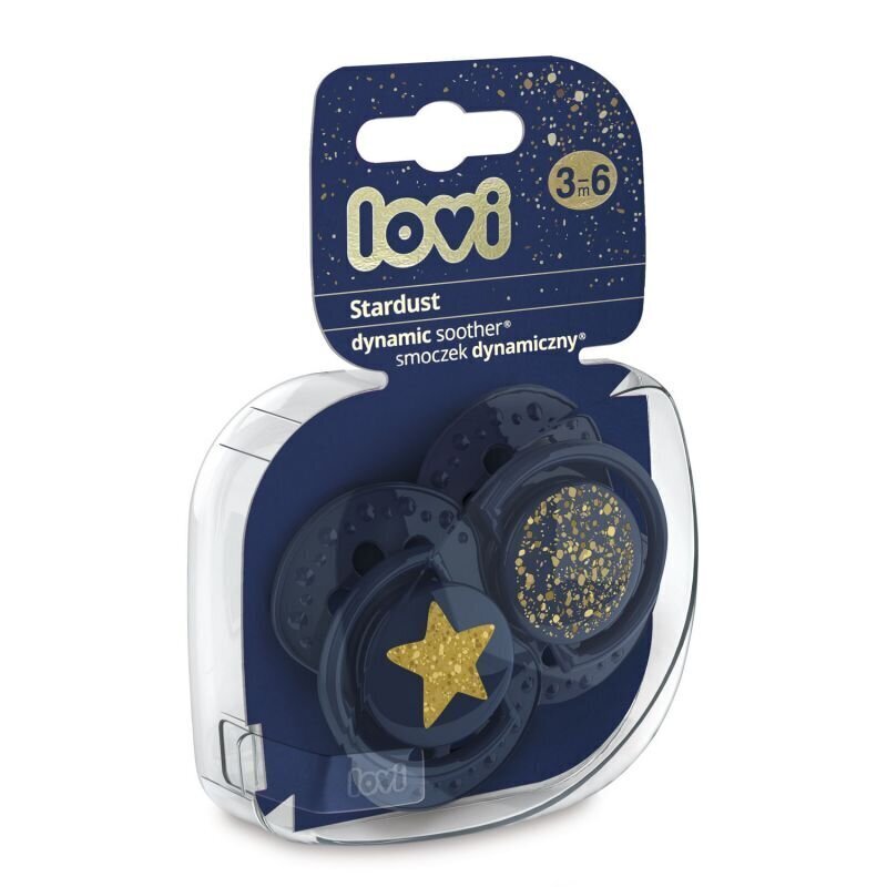 Lovi Stardust silikoninen dynaaminen tutti, sininen, 3-6kk, 2 kpl hinta ja tiedot | Tutit | hobbyhall.fi