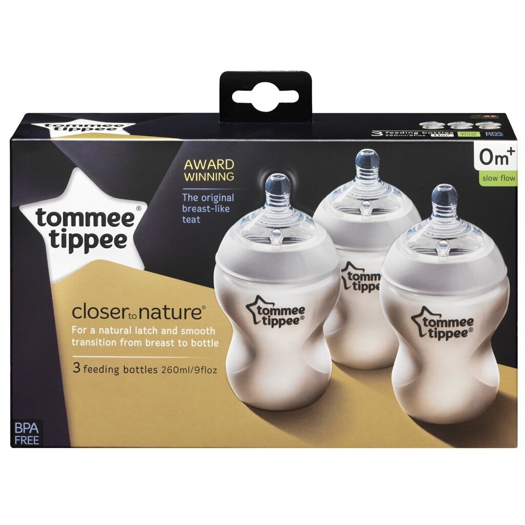 Pullosarja Tommee Tippee 260 ml, 3 kpl hinta ja tiedot | Tuttipullot ja tarvikkeet | hobbyhall.fi