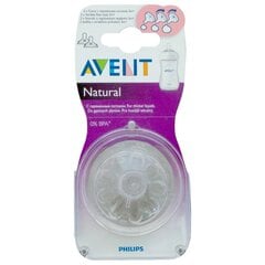 Tuttipullon tutti Philips Avent "Natural" N2, 3+ kuukautta, 2 kpl, SCF045/27 hinta ja tiedot | Tuttipullot ja tarvikkeet | hobbyhall.fi