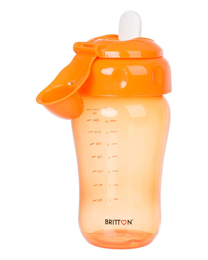 Britton tipaton muki pehmeällä nokalla, 270ml / oranssi hinta ja tiedot | Tuttipullot ja tarvikkeet | hobbyhall.fi