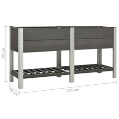 vidaXL Puutarhan korotettu kukkalaatikko 175x50x90 cm WPC harmaa hinta ja tiedot | Kukkaruukut | hobbyhall.fi