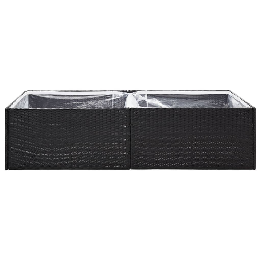 vidaXL Kukkalaatikko musta 157x80x40 cm polyrottinki hinta ja tiedot | Kukkalaatikot | hobbyhall.fi