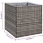 vidaXL Kukkalaatikko harmaa 80x80x80 cm polyrottinki hinta ja tiedot | Kukkalaatikot | hobbyhall.fi