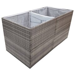 vidaXL Kukkalaatikko harmaa 157x80x80 cm polyrottinki hinta ja tiedot | Kukkalaatikot | hobbyhall.fi