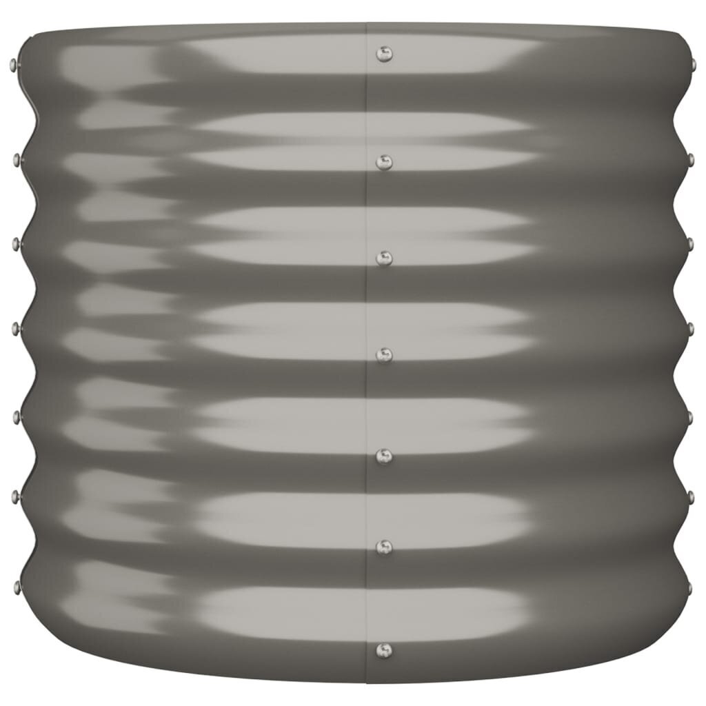 vidaXL Puutarhakukkalaatikko jauhemaalattu teräs 40x40x36 cm harmaa hinta ja tiedot | Istutusruukut ja minikasvihuoneet | hobbyhall.fi